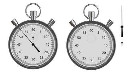 Stopwatch on display showing time measurement with analog design and clear dial, ideal for timing activities in various settings