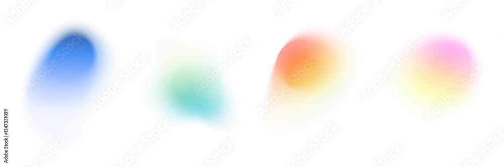 Poster soft blue gradient background with pastel mesh elements, blurred circular shapes, and smooth color g