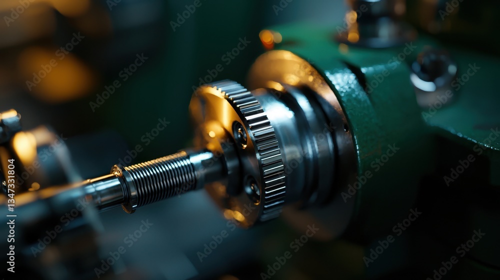 Aufkleber a detailed view of a metal gear mechanism shows intricate craftsmanship and precision. the warm ligh