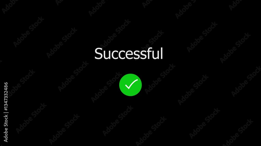 Poster digital hand interface displaying successful payment with secure shield icon on dark background sitt