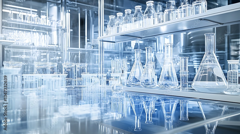Poster a high-tech chemistry lab with real-time data analysis for optimizing chemical reactions and synthes