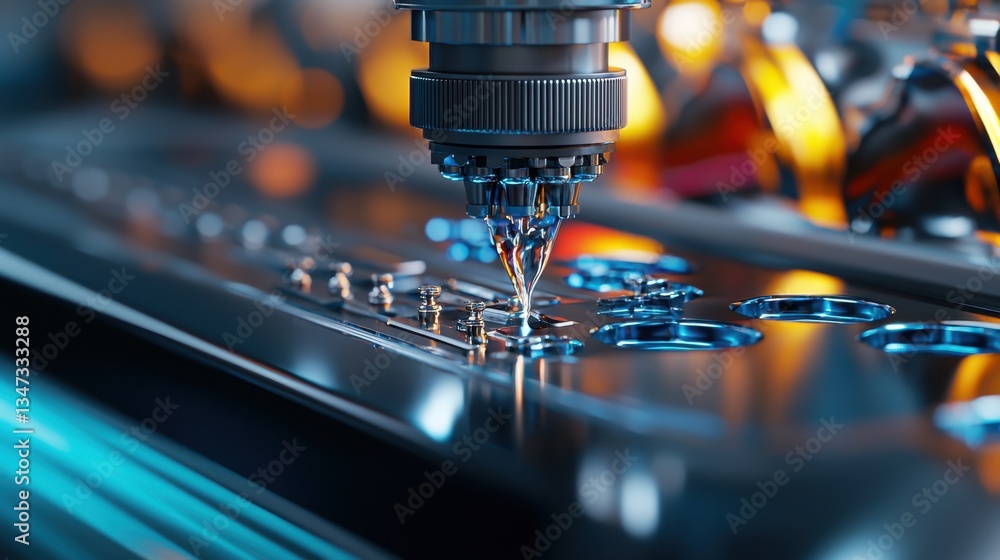 Aufkleber machinery operates with precision to create detailed components in a manufacturing setting. the scen