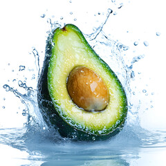 avocado with water drops