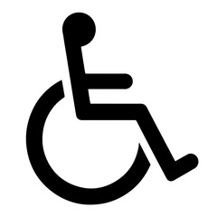 Wheelchair accessibility icon for disability support and public spaces isolated on transparent background
