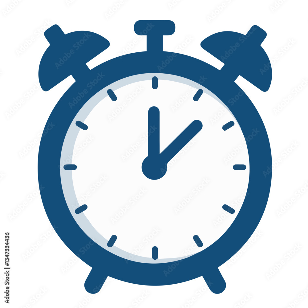 Aufkleber blue alarm clock icon representing time management and scheduling isolated on transparent background