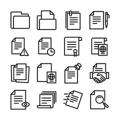 Simple Set of Document Related Color Vector Line Icons. Contains such Icons as Batch Processing, Legal Documents, Clipboard, Download, Document Flow and more.