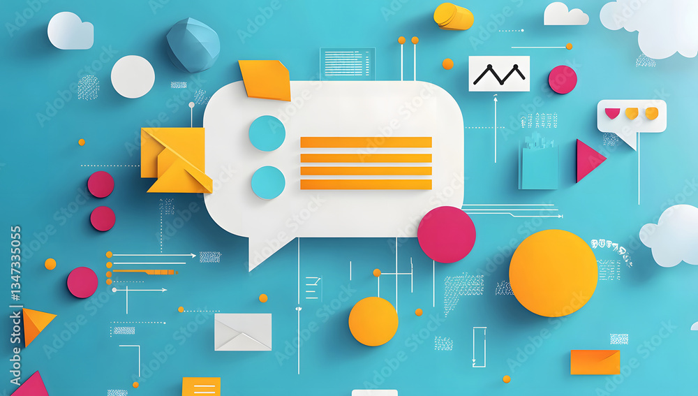 Poster Abstract Communication Design Modern Messaging and Data Visualization