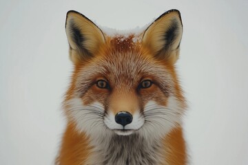 Obraz premium Close up portrait of red fox in the snow. Winter season.