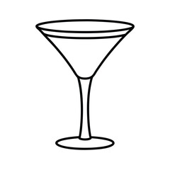 martini glass with ice isolated
