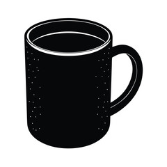 black mug isolated on white