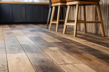 Wooden floor and chair in a cafe