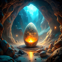 crystal ball on the rocks