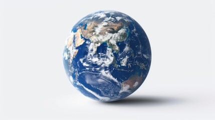 Fototapeta premium 3D rendering of Earth with a white background