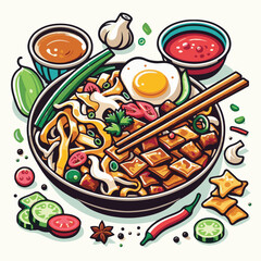 cuisine, delicious, asian, dish, food, traditional, meal, plate, malaysia, chinese, lunch, singapore, penang, dinner, tasty, char, noodles, asia, stir, shrimp, teow, sauce, gourmet, egg, hawker, kway,