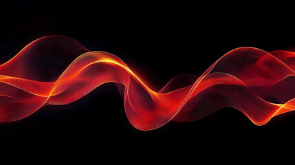 Red and Orange Wavy Lines on Black Background
