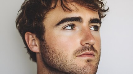 Fototapeta premium Thoughtful Young Man's Profile.