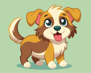 Fototapeta premium Cute Cartoon Puppy Illustration. Adorable Dog Character