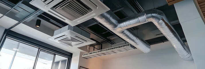Obraz premium Advanced Ventilation System in Modern Building Ensuring Optimal Air Quality and Comfort