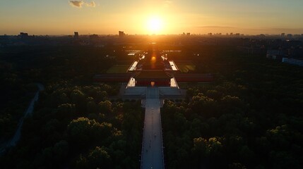 Fototapeta premium Golden Sunset over the Forbidden City, Beijing