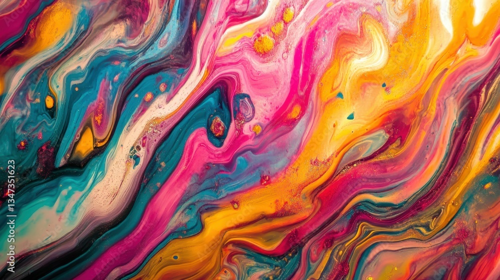 Poster vibrant swirling colors in dynamic light patterns for future tech themes
