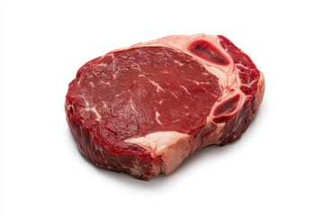 Obraz premium Raw Beef Steak on White Background