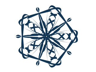 Pentagon mandala with geometric pattern