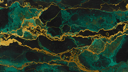 Emerald gold marble texture background