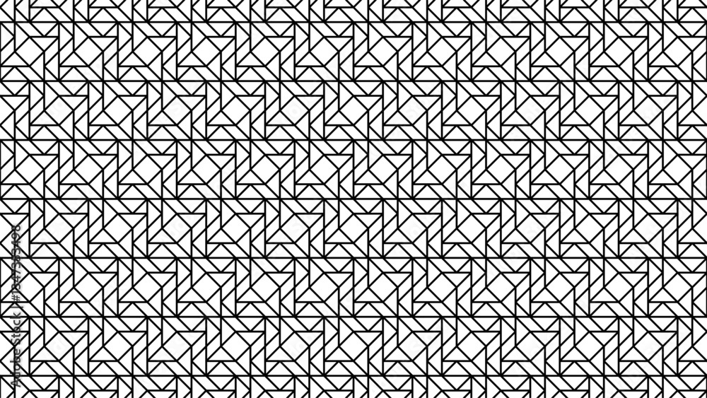 Poster vector geometric pattern background. abstract black and white line art background
