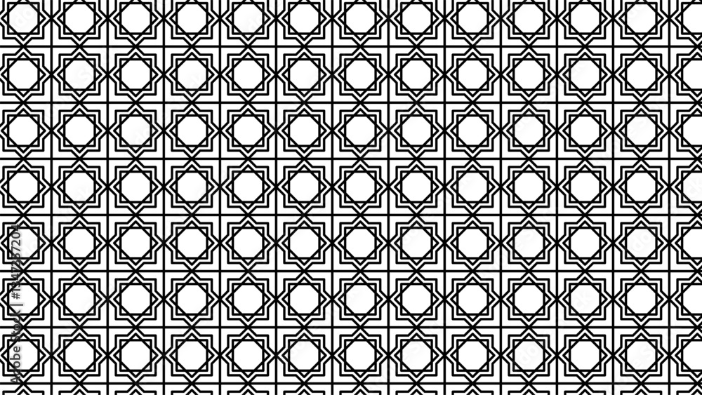 Poster vector geometric pattern background. abstract black and white line art background