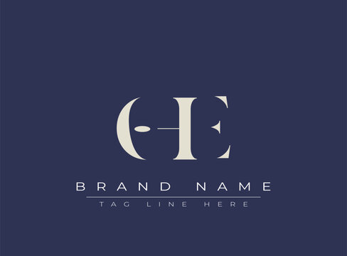 OHE abstract letter logo design. This logo is designed by three abstract letters.