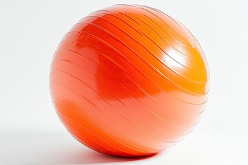 Obraz premium Bright orange ball with curved grooves, showcasing playful yet m