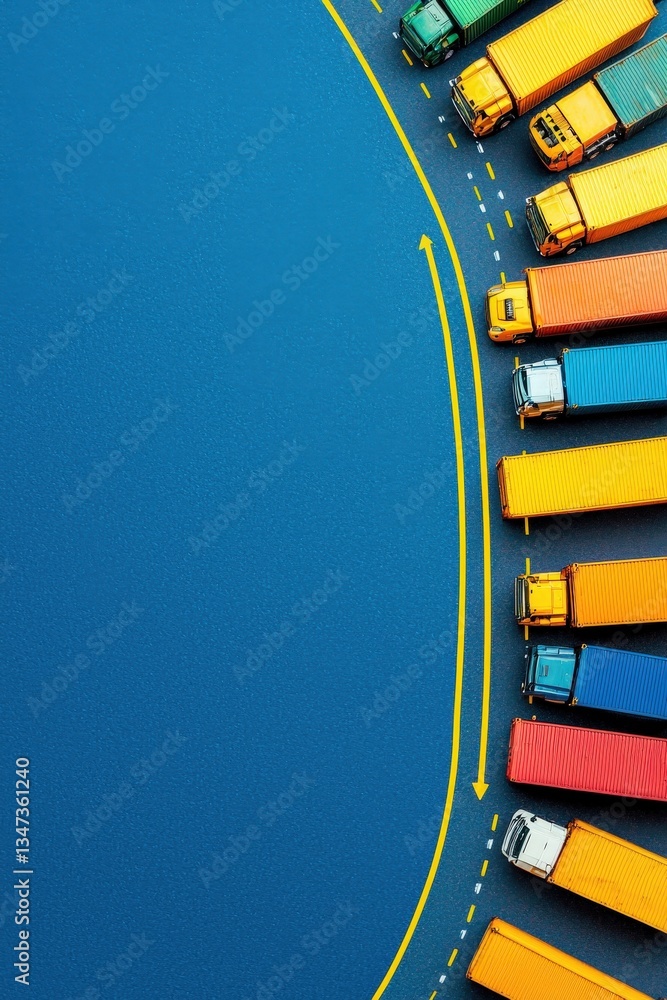 Poster minimal design of logistics efficiency with flowing arrows
