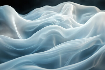 Fototapeta premium Soft undulating waves of translucent fabric create texture