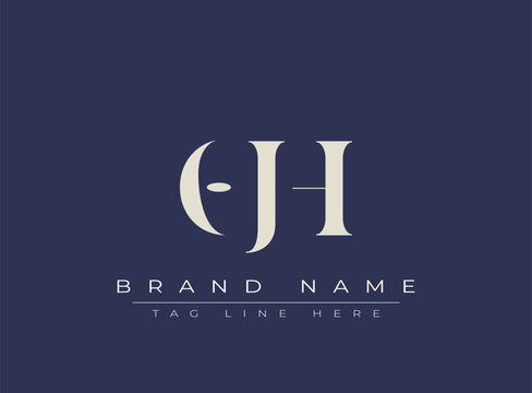 OJH abstract letter logo design. This logo is designed by three abstract letters.