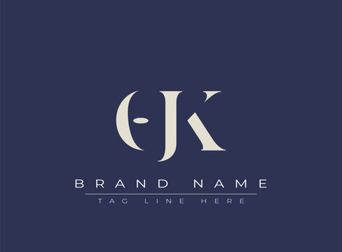 OJK abstract letter logo design. This logo is designed by three abstract letters.