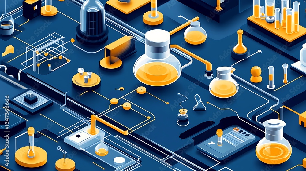 Aufkleber an advanced chemistry lab using ai to design and test new drug formulations with enhanced efficacy