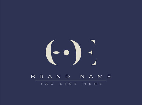 OOE abstract letter logo design. This logo is designed by three abstract letters.