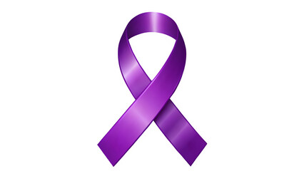 Purple Ribbon Awareness Symbol on Transparent Background