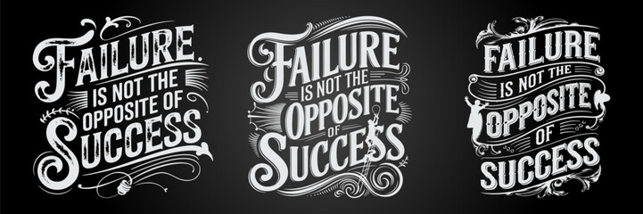 Fototapeta premium Chalkboard Typography and Inspirational Quotes for Courage and Achievement