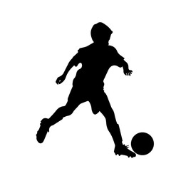 boy playing football with a ball