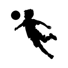 boy playing football with a ball