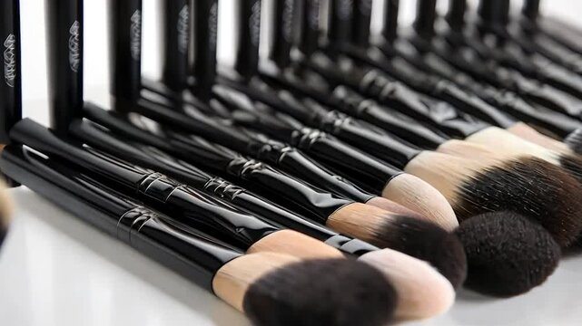 Makeup Brushes in a Row