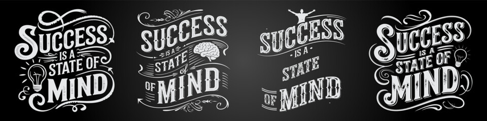 Blackboard Designs and Motivational Words for a Winning