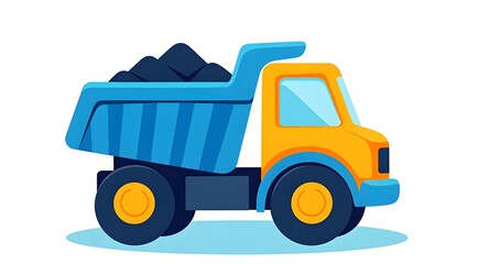 Fototapeta premium Cartoon coal transport vehicle