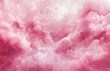 Fototapeta premium Pink cloud background, watercolor style, pink color