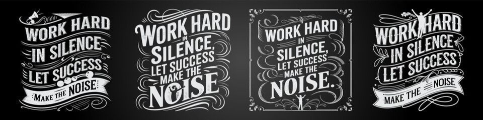 Inner Strength with Chalkboard Motivation and Bold Typography Designs for Success
