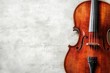 Fototapeta premium Elegant Cello Close-up on Textured Surface Background for Music Concepts