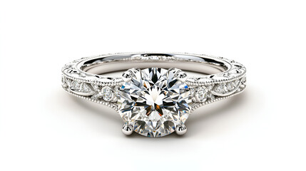 Engagement ring with diamond