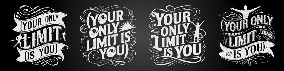 Inner Strength with Chalkboard Motivation and Bold Typography Designs for Success