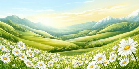 Obraz premium Grass field valley banner 